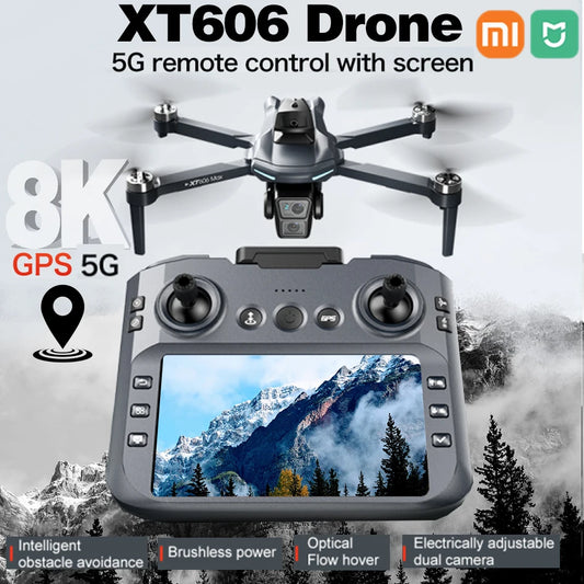 XIAOMI NEW XT606 GPS Drone 8K HD Professional dual camera 5G WIFI FPV Obstacle Avoidance Brushless RC Quadcopter Drone toy MIJIA