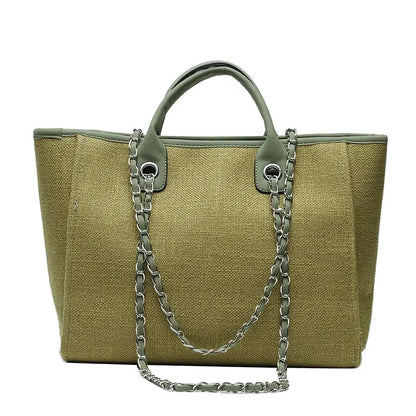 Fashion Make Up Designer Big Women's New Korean Fashion Casual Large Capacity Shoulder Crossbody Chain Tote Bag