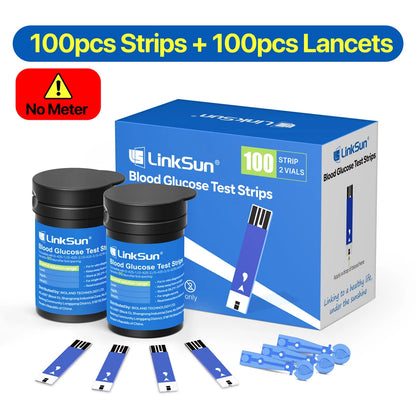 G-425-2 Linksun Blood Glucose Meter 50/100pcs Test Strips Medical Diabetes Testing Device Blood Sugar Digital Glucometer Monitor