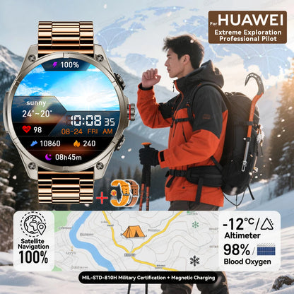 2025 New Premium GPS Smart Watches Outdoor Altimeter Barometer AMOLED Screen Built-in GPS Compass Military Sports Smartwatch Men
