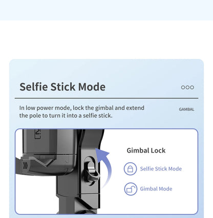 Q18 Desktop Following the shooting Mode Gimbal Stabilizer Selfie Stick Tripod with Fill Light for Smartphone