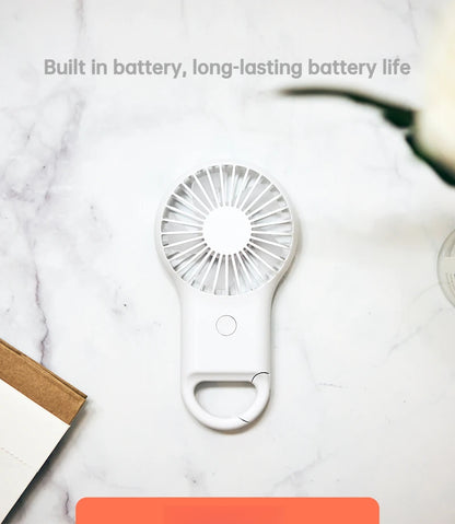 New handheld mini fan, silent high wind USB charging, outdoor hiking, creative gift for graduation season