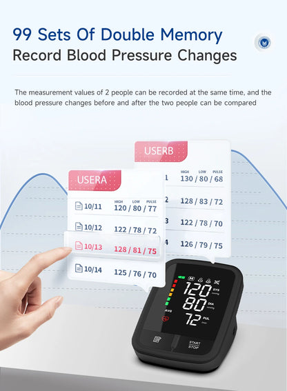 Yongrow Portable Digital Upper Arm Blood Pressure Monitor Measurement Tool Tonometer Sphygmomanometer