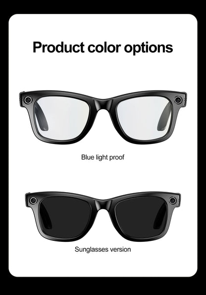 LIGE Fashion AI Camera Smart Glasses IP65 Waterproof Bluetooth Call Playing Music Smart Glasses Identify Pictures Use ChatGPT