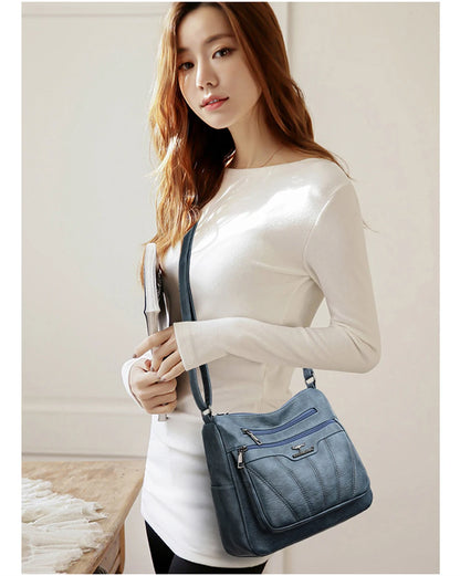 Soft Leather Women Bag Branded Designer Ladies Handbag Purses, Luxury Female Shoulder Bag Large Capacity Crossbody Bags Sac