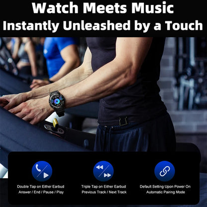 2025 New Smart Watch TWS 2-in-1 Wireless Headphone Music Call Men SmartWatch Health Monitoring Waterproof Sports Watch
