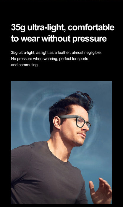 LIGE Fashion AI Camera Smart Glasses IP65 Waterproof Bluetooth Call Playing Music Smart Glasses Identify Pictures Use ChatGPT