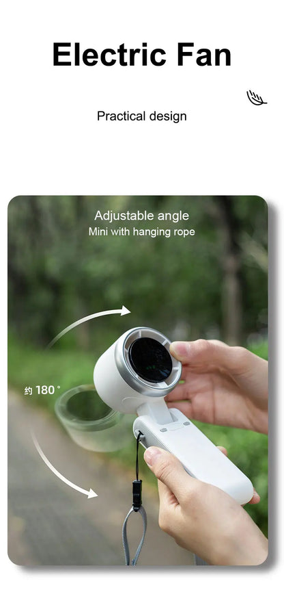 Handheld Mini Fan Small Pocket Electric Adjustable Turbo Low Noise Outdoor Office Camping Fan Rechargeable 5 Speed  Air Cooler