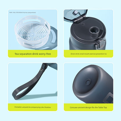 Qifan Sports Cup 2025 New Arrival Men's Summer Portable Anti-Fall Cup Large Capacity High Temperature Resistant Student Plastic Water Kettle