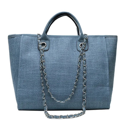 Fashion Make Up Designer Big Women's New Korean Fashion Casual Large Capacity Shoulder Crossbody Chain Tote Bag
