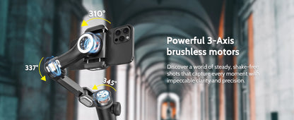 AOCHUAN Smart XPro Smartphone 3 Axis Gimbal Stabilizer For iPhone and Android Smartphone Shooting Video with Fill light Effects