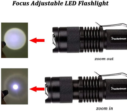 Portable Mini Q5 LED Flashlight Tactical Lamp LED Flashlight Adjustable Focus Zoomable Light for  Hiking Camping Power Outage