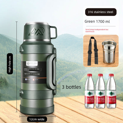 2024 Thermal Pot Large Capacity Men Outdoor Thermal Cold Preservation Dual Use Water Cup