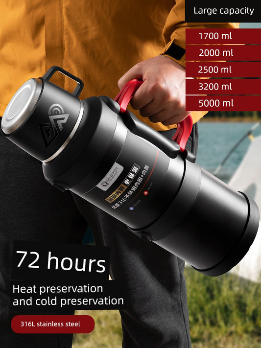 2024 Thermal Pot Large Capacity Men Outdoor Thermal Cold Preservation Dual Use Water Cup