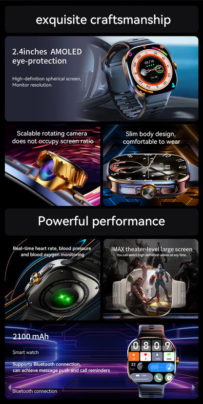 NEW Arrival M99 4G Full Netcom Smartwatch Android 10.0 With 2.4 inch Amoled Screen 900W Rotating Camera GPS WIFI Smart Watch Men