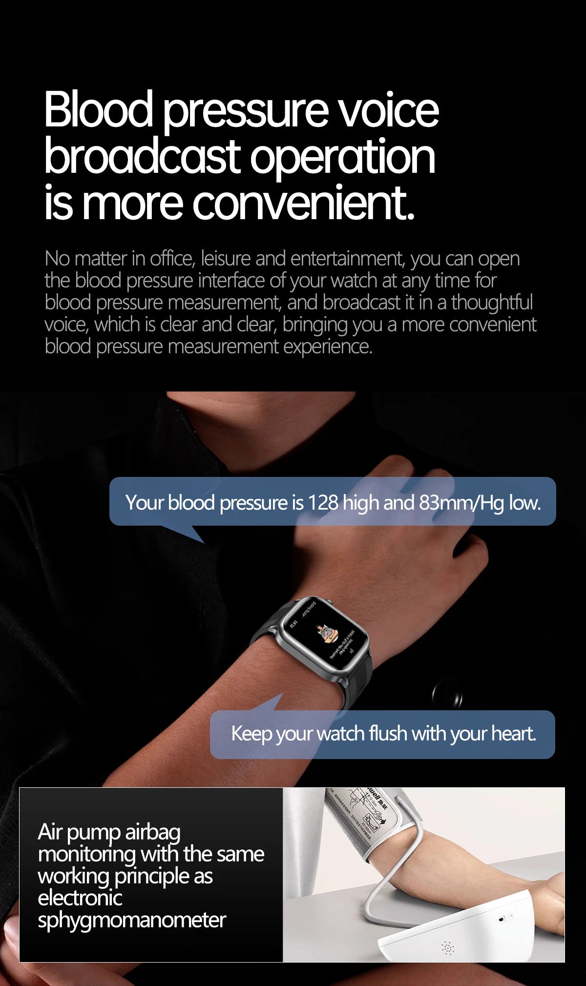 2025 New High-end Air Pump Lipid Smart Watch Men ECG+PPG Precise Blood Pressure Heart Rate BT Call NFC  Health Watches