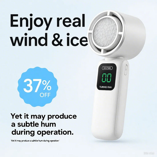Portable Cooling Handheld Fan 100-Speed Turbo Wind Semiconductor Cooler 4000mAh LED Display USB Rechargeable