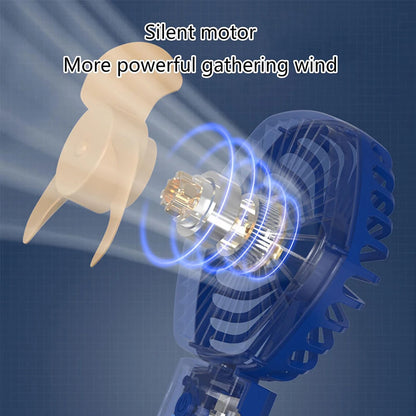 Handheld Mini Fan Portable Neck Hanging Fans USB Rechargeable Fan with Phone Stand 500mAh Suitable for Women Travel Outdoor Use