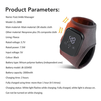 ChiJiaoDr Electric Heating Ankle Care Home Massager Foot Therapy Hot Compress Pain Relief Rehabilitation Protective Equipment