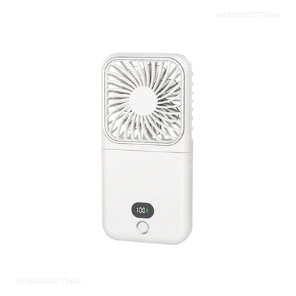 Portable Folding Electric Fan 3-in-1 Mini Handheld Cooling Fan Handheld with Power Bank Makeup Mirror Student Small Fan Outdoor
