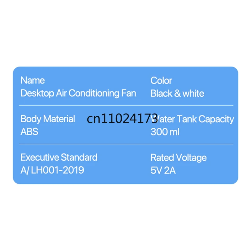 Portable Air Conditioner Home Mini Air Cooler Portable Air Conditioner for Office 6 Gears Wind Black White