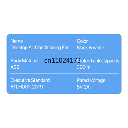 Portable Air Conditioner Home Mini Air Cooler Portable Air Conditioner for Office 6 Gears Wind Black White
