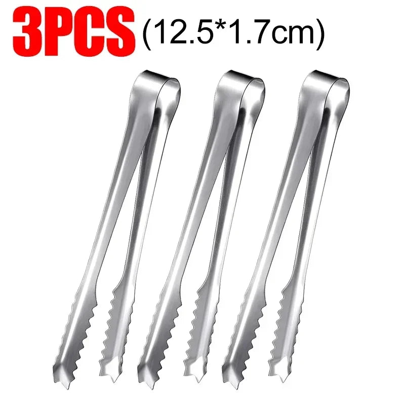 Ice Tongs Stainless Steel Bread Cake Clamps Salad Coffee Sugar Cubes Clips for Restaurant Bar Party Serving Tongs Kitchen Tools