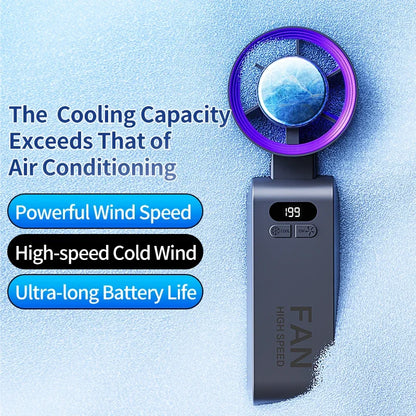 2025 New Portable Hanging Neck Fan 135° Rotation Desktop Mini Fan Handheld Foldable 199 High-speed Powerful Turbo Fan Outdoor