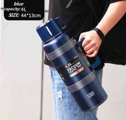 304 Stainless Steel Big Capacity Thermos Bottle 3L /4L Outdoor Travel Coffee Mugs Thermal Vaccum Water Bottle Thermal Mug