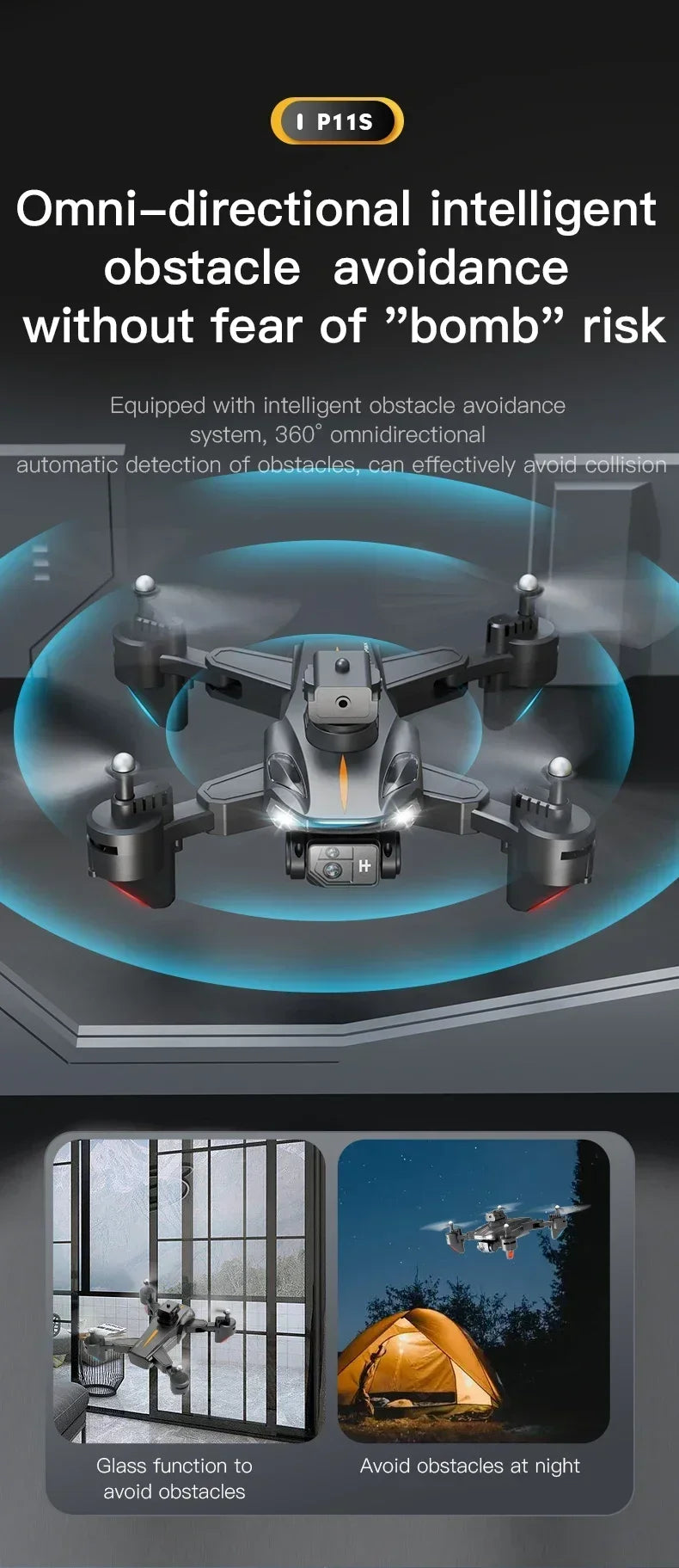 VIVO P11 Max Drone 8K 5G GPS Professional HD Aerial Photography Dual Camera Obstacle Avoidance Brushless Quadrotor 1000M