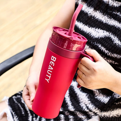 Large 40.58 Oz PC Plastic Insulated Cup with Straw - Lightweight, BPA Free