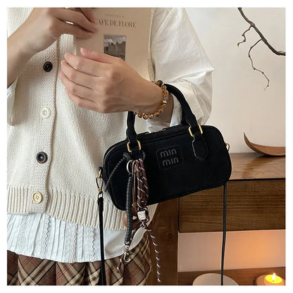 2025 New Fashionable dull Polish bag portable women's full retro crossbody bag shoulder bag popular