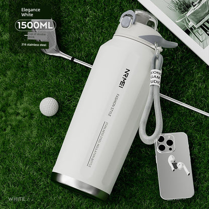 Japanese Style New Vacuum Cup Large Capacity Cold Cup SUS316 Stainless Steel Outdoor Sports  Water Cup Portable Student