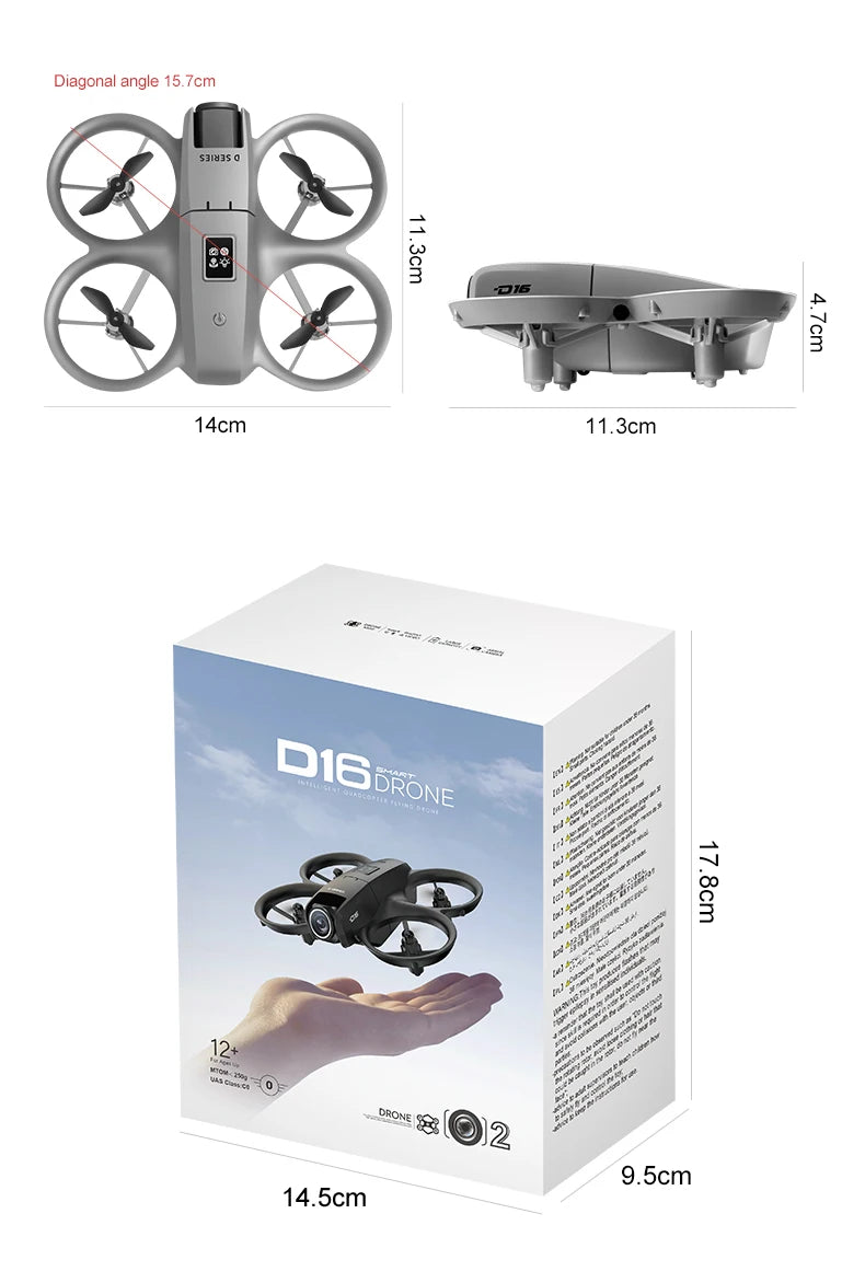 2025 NEW D16 Mini Drone 8K WIFI GPS Professional HD Aerial Photography Remote Control Aircraft HD Dual Camera Quadcopter Toy UAV