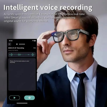 2025 Smart Glasses Camera AI Translation Video Bluetooth Call Headphones Voice Assistant Outdoor Sport Sunglasses HD 800W Camera