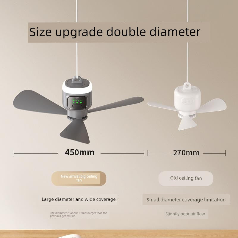 Upgraded Wireless Small Ceiling Fan usb Rechargeable Student Dormitory Silent Wind Big Bed Small Camping Fan