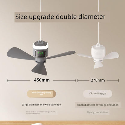 Upgraded Wireless Small Ceiling Fan usb Rechargeable Student Dormitory Silent Wind Big Bed Small Camping Fan