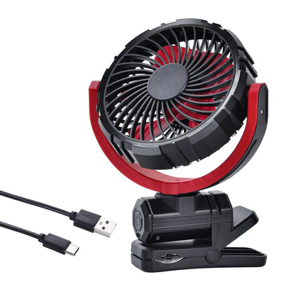 Eary Portable Car Clip On Fan Battery Operated 3 Speed Wind 900 Rotate Quiet Small Air Cooling Fan For Desk Camping Stroller Fan