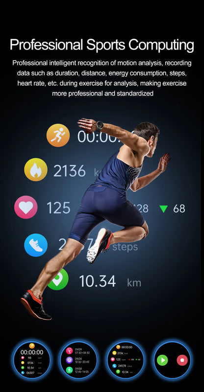 Airbag Smart Watch  2025 New Health watch men Air pump True Accurately Blood Pressure watches Uric Acid Blood Lipids