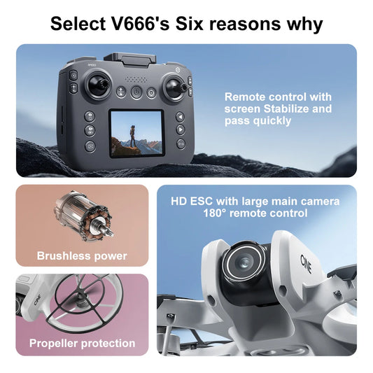 XIAOMI MIJIA V666 Drone 180° Dual Cameras WIFI Aerial photography drone upgraded Brushless Motor Intelligent Obstacle Avoidance