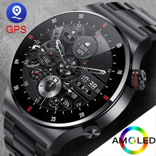 GPS ECG+PPG Bluetooth Call Smart Watch Men 2025 Sports Bracelet NFC Waterproof Custom Watch Face Men SmartWatch For IOS Android