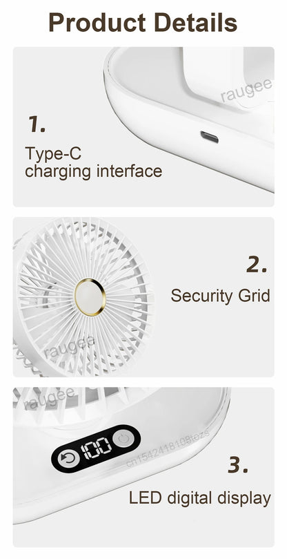 Rechargeable Fans Portable Desktop Fan Home Office Dormitory USB Mini Small Electric Fan Air Circulators High Wind Table Fan