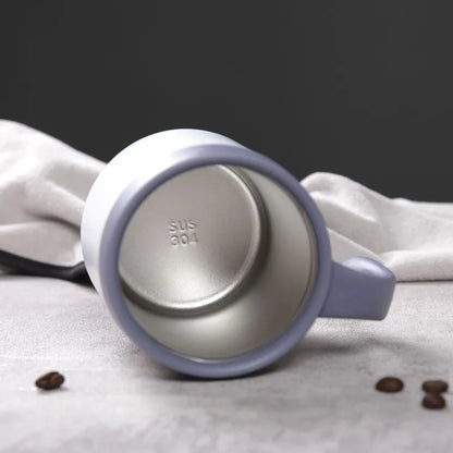 350ml Insulated Coffee Mug with Handle Stainless Steel Insulated Mug Coffee Tumbler Thermos Tea Cups with Lip