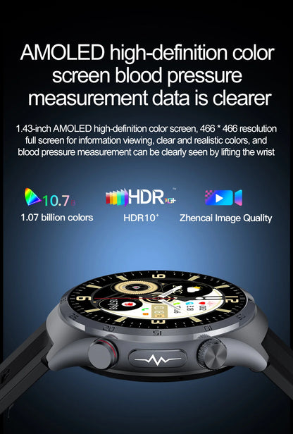 Airbag Smart Watch  2025 New Health watch men Air pump True Accurately Blood Pressure watches Uric Acid Blood Lipids