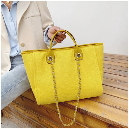 Fashion Make Up Designer Big Women's New Korean Fashion Casual Large Capacity Shoulder Crossbody Chain Tote Bag