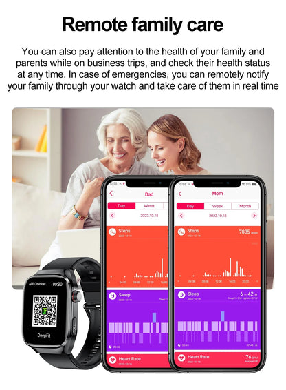2025 New Three Highs Blood Pressure Smartwatch ECG Uric Acid Heart Rate Clock Body Analysis Health Monitoring Watches
