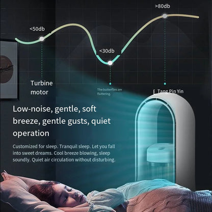 Bladeless Fan Portable Air Conditioner LED Display Desktop Bladeless Cooler Cooling Fans Tower Air Cooler for Office Bedroom