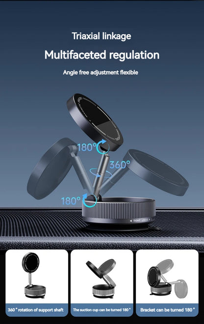Vacuum Magnetic Car Phone Holder Foldable Suction Cup