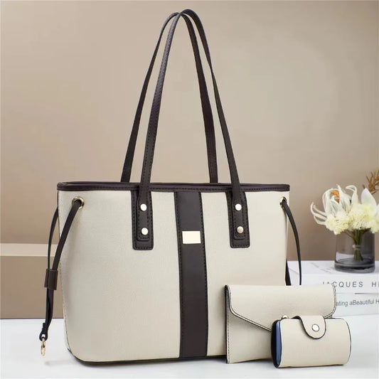Trend 3Piece Set Women Handbag Purses Luxury Designer Female PU Leather Crossbody Shoulder Bag Large Capacity Casual Tote Bag