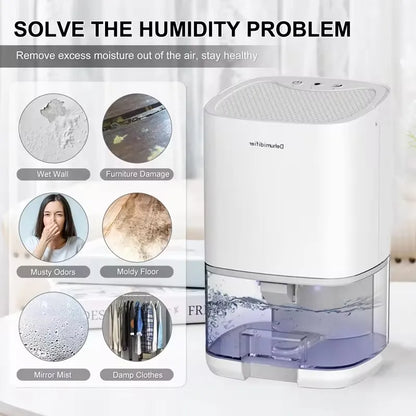 Smart Air Purifier Portable Silent Dehumidifier Home Dehumidifier Dryer Bedroom Office Kitchen Deodorizer Dryer US Plug